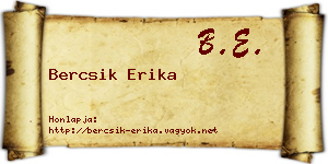 Bercsik Erika névjegykártya